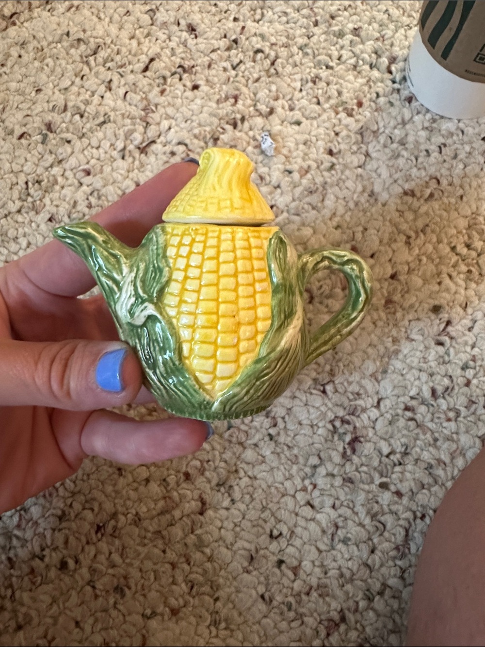 Vintage Corn Mini Teapot